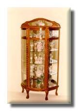 curved glass china cabinet